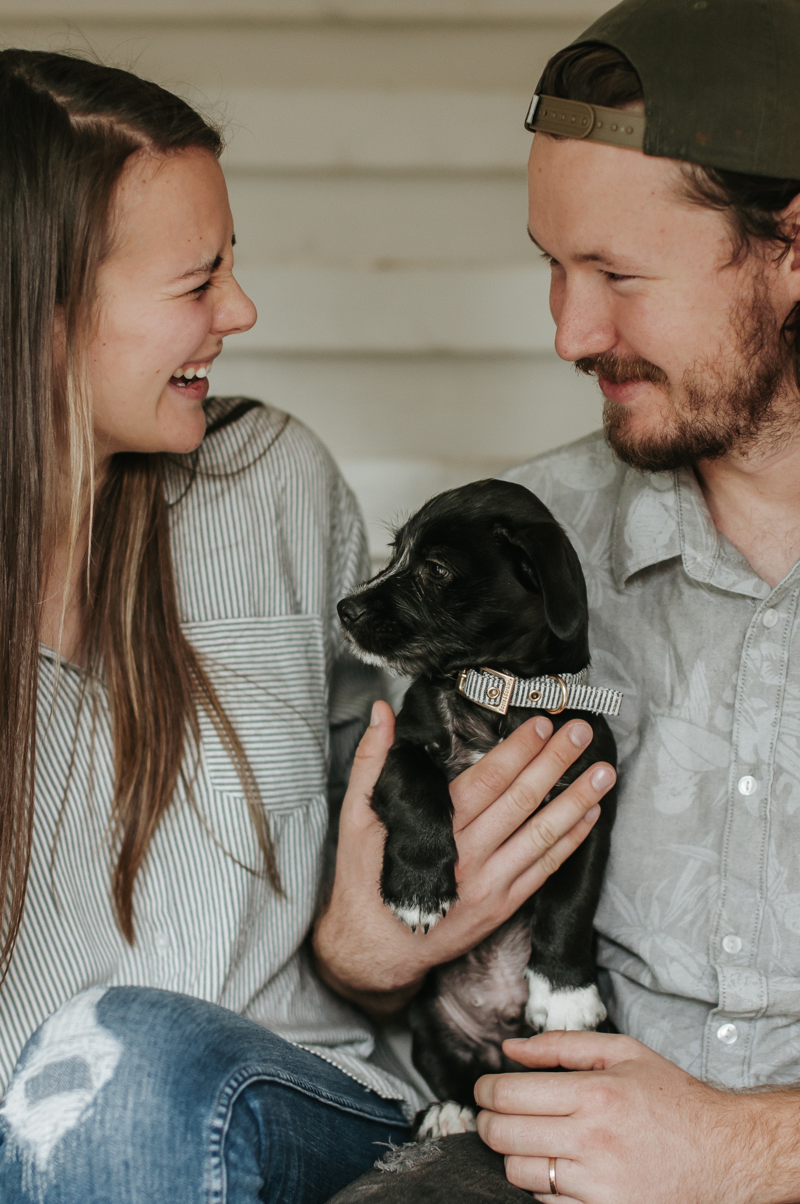 Couple with puppy